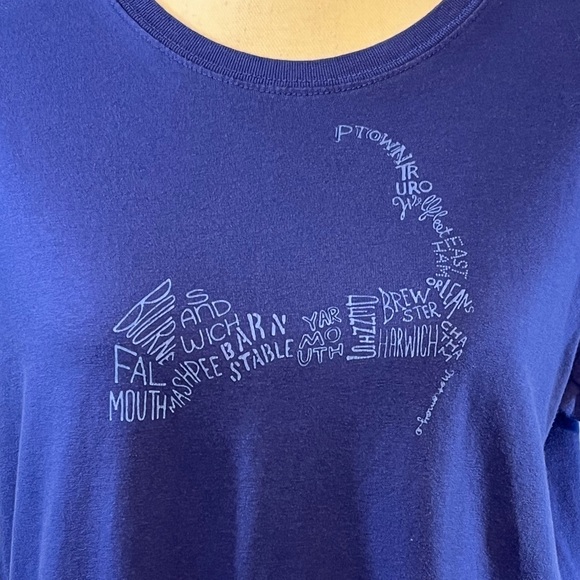 CUFFY'S OF CAPE COD T-Shirt Crewneck Bright Blue-Medium - Picture 2 of 3